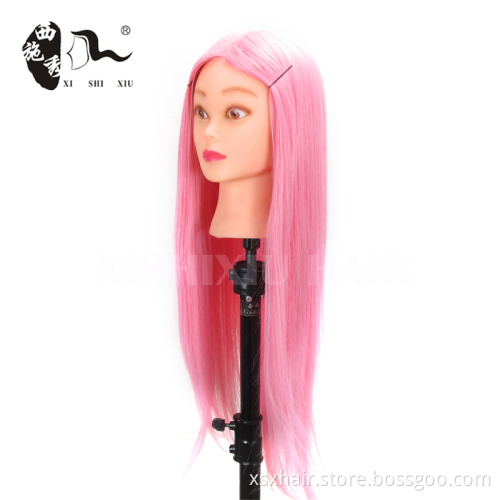 High tempeture fiber practice head training head synthetic barber practice cutting mannequin head for hairdressing salon